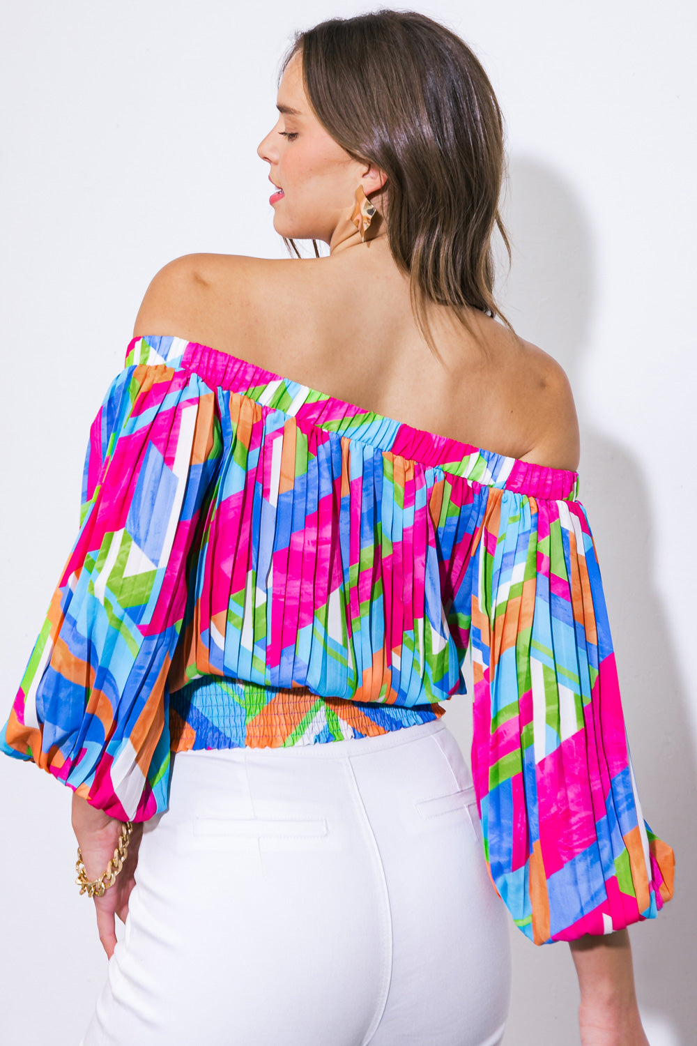 FROSTED UPON WOVEN TOP Flying Tomato